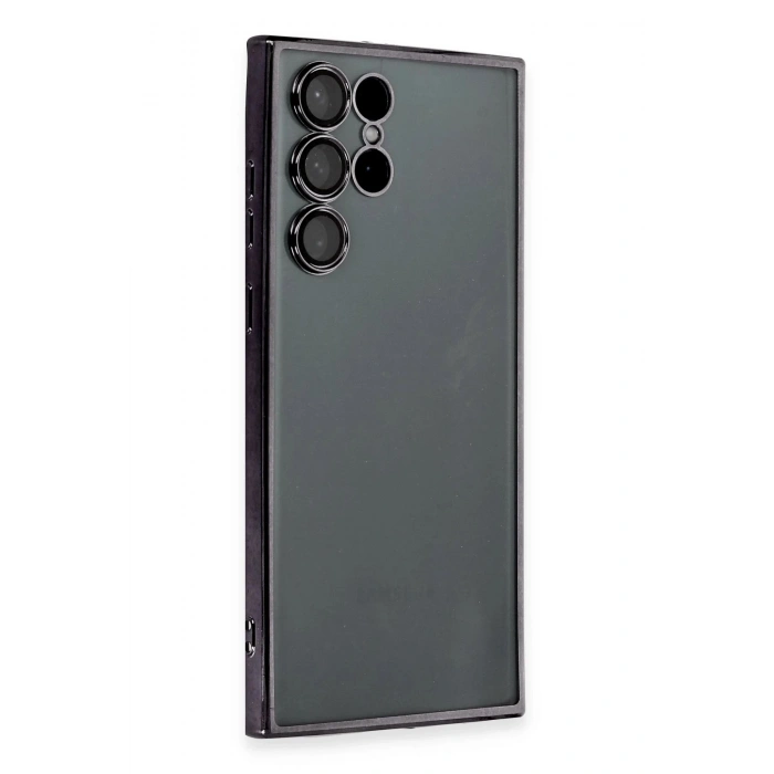 Durukar®  Samsung Galaxy S22 Ultra Kılıf  Lensli Silikon - Siyah