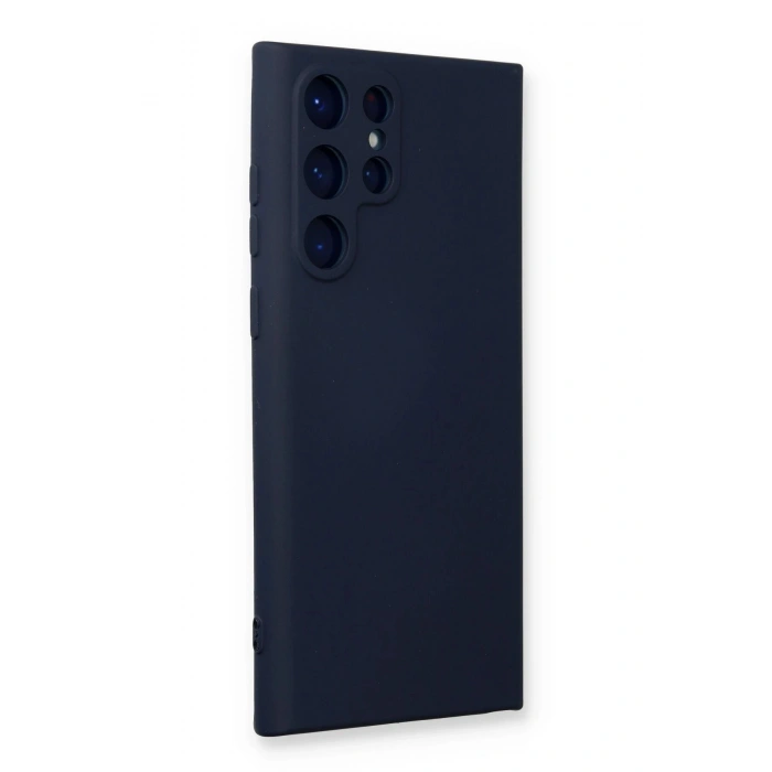 Durukar®  Samsung Galaxy S22 Ultra Kılıf Nano içi Kadife Silikon - Lacivert