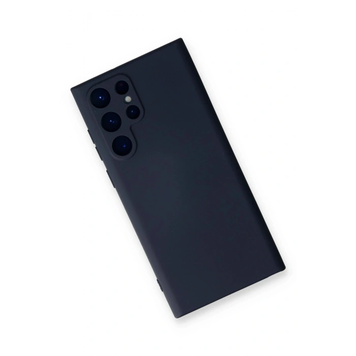 Durukar®  Samsung Galaxy S22 Ultra Kılıf Nano içi Kadife Silikon - Lacivert