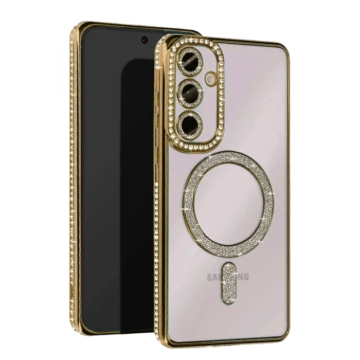 Durukar®  Samsung Galaxy S23 FE Joke Simli Magneticsafe Kılıf - Gold