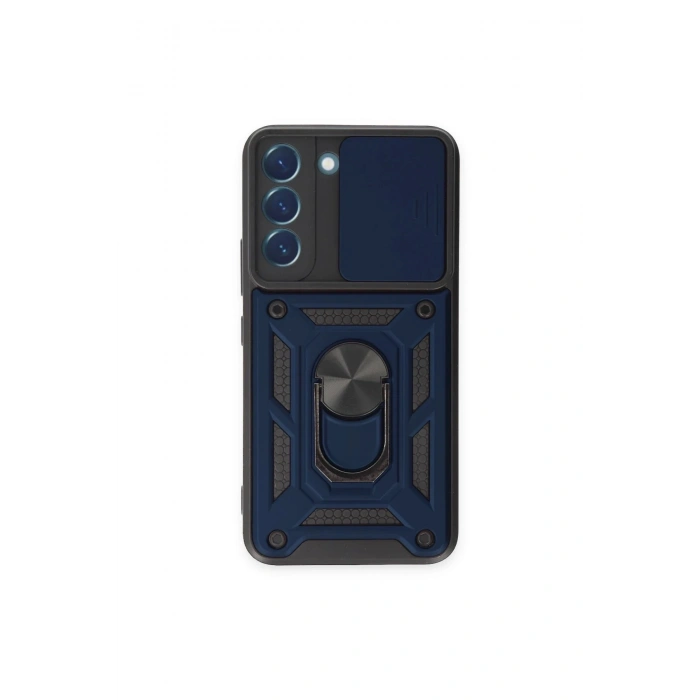 Durukar®  Samsung Galaxy S23 Kılıf Pars Lens Yüzüklü Silikon - Lacivert