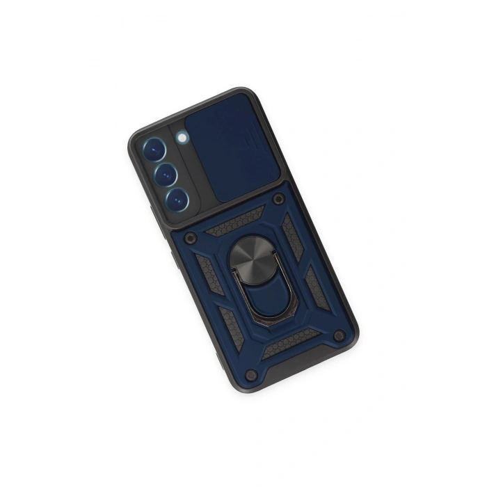 Durukar®  Samsung Galaxy S23 Kılıf Pars Lens Yüzüklü Silikon - Lacivert