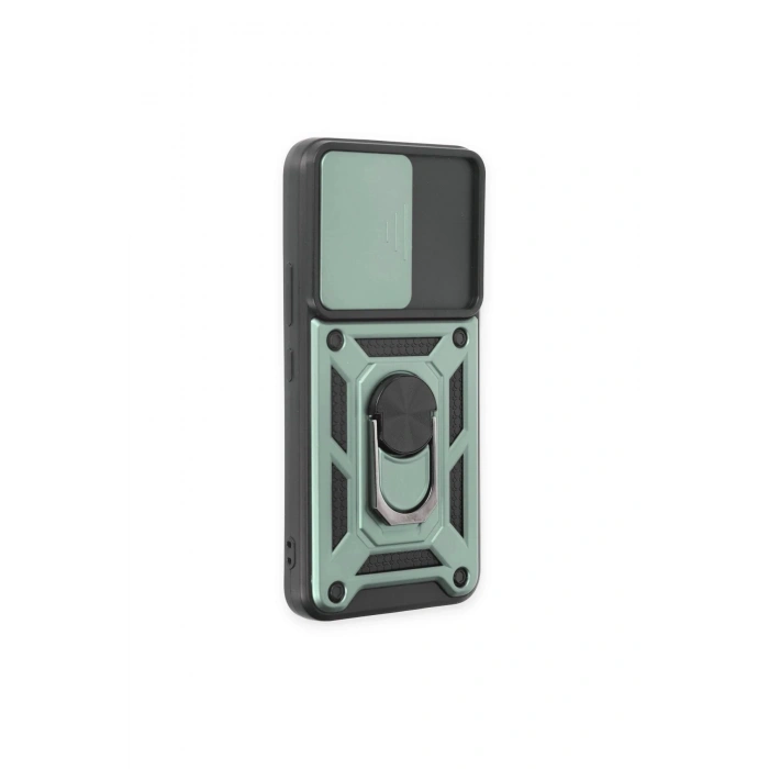 Durukar®  Samsung Galaxy S23 Kılıf Pars Lens Yüzüklü Silikon - Yeşil