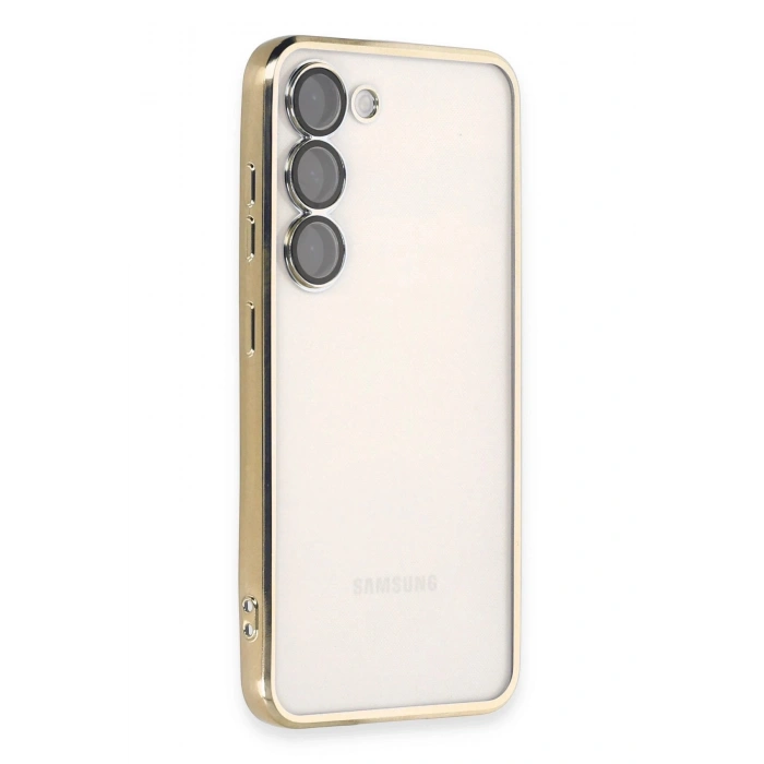 Durukar®  Samsung Galaxy S23 Plus Kılıf  Lensli Silikon - Gold