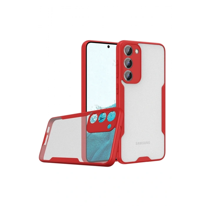 Durukar®  Samsung Galaxy S23 Plus Kılıf Platin Silikon - Kırmızı