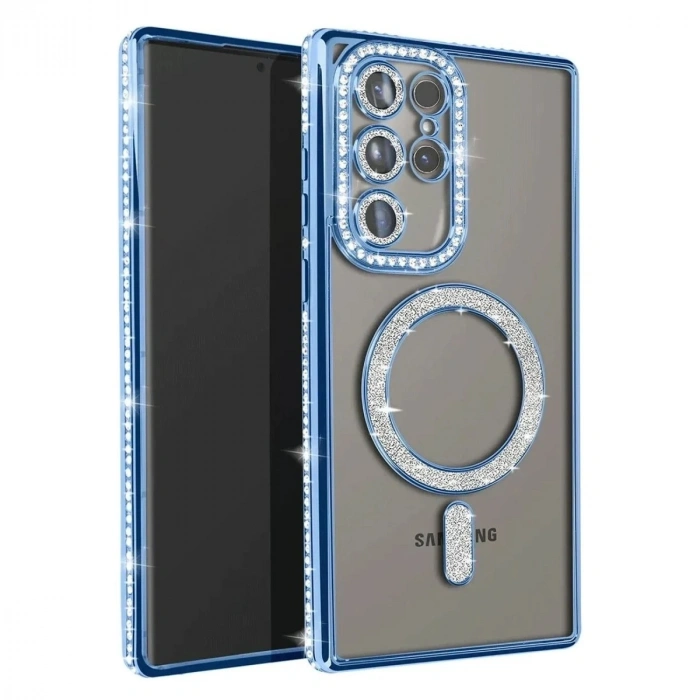 Durukar®  Samsung Galaxy S23 Ultra Joke Simli Magneticsafe Kılıf - Mavi