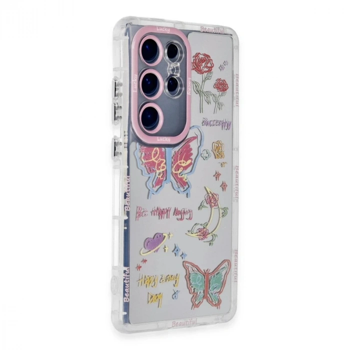 Durukar®  Samsung Galaxy S23 Ultra Kılıf Reflexion Desenli Kapak - Desen 8
