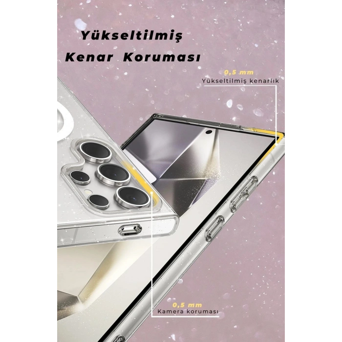 Durukar®  Samsung Galaxy S23 Ultra Kılıf Star Magsafe Kapak - Şeffaf