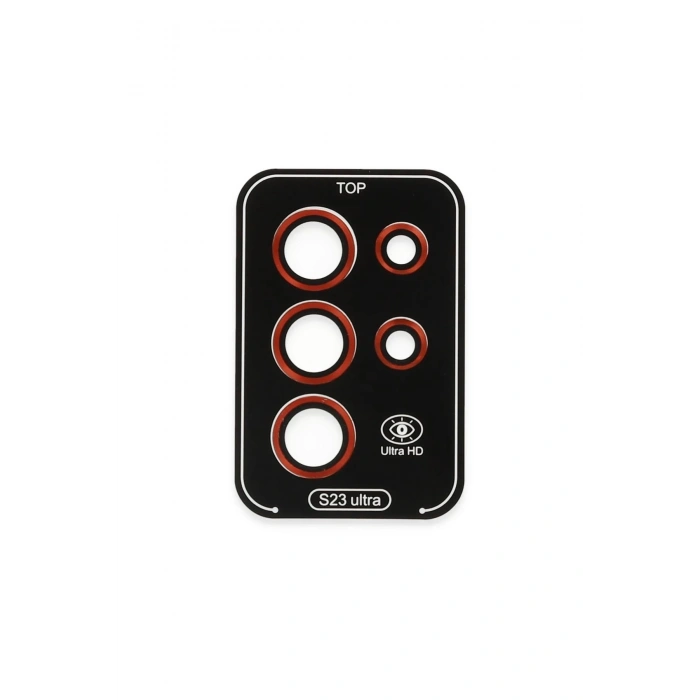 Durukar®  Samsung Galaxy S23 Ultra Valdez Metal Kamera Lens - Kırmızı