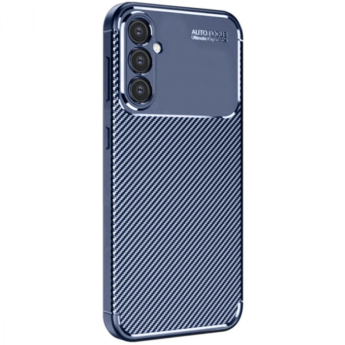 Durukar®  Samsung Galaxy S24 FE Kılıf Auto Focus Karbon Kapak - Lacivert