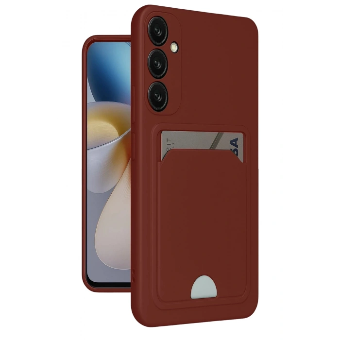 Durukar®  Samsung Galaxy S24 FE Kılıf Kelvin Kartvizitli Silikon - Bordo