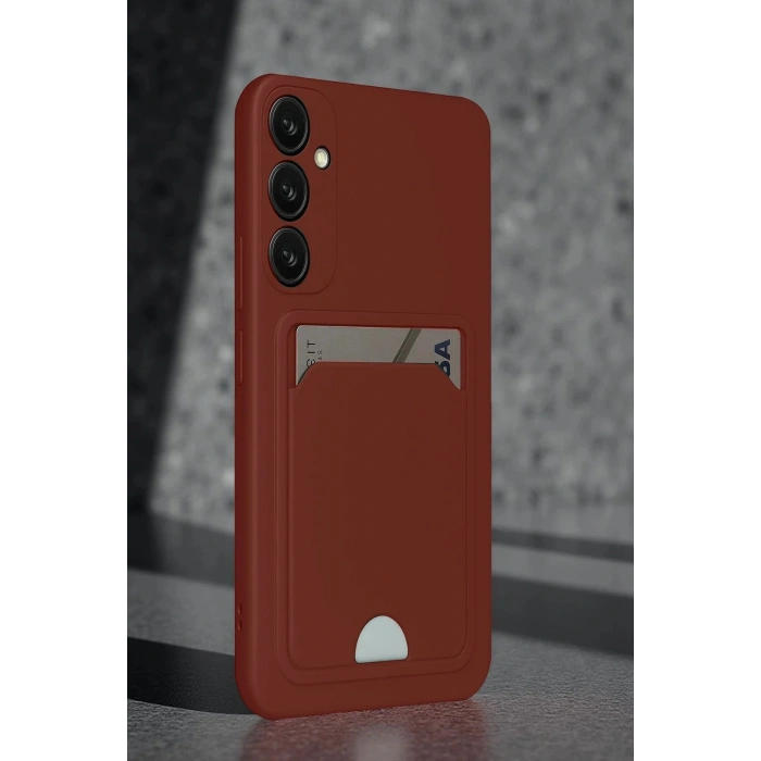 Durukar®  Samsung Galaxy S24 FE Kılıf Kelvin Kartvizitli Silikon - Bordo