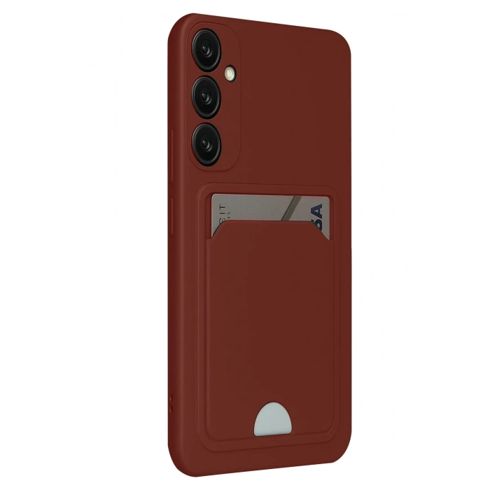 Durukar®  Samsung Galaxy S24 FE Kılıf Kelvin Kartvizitli Silikon - Bordo