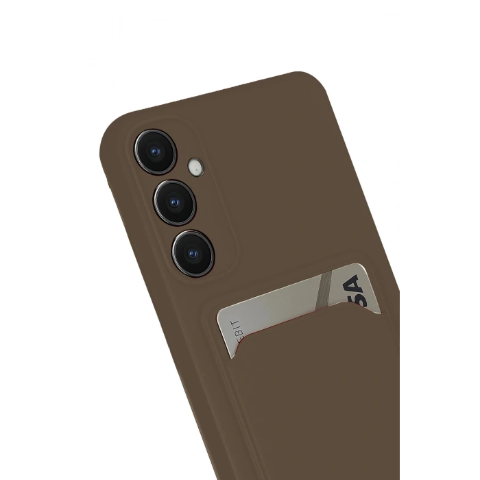 Durukar®  Samsung Galaxy S24 FE Kılıf Kelvin Kartvizitli Silikon - Kahverengi