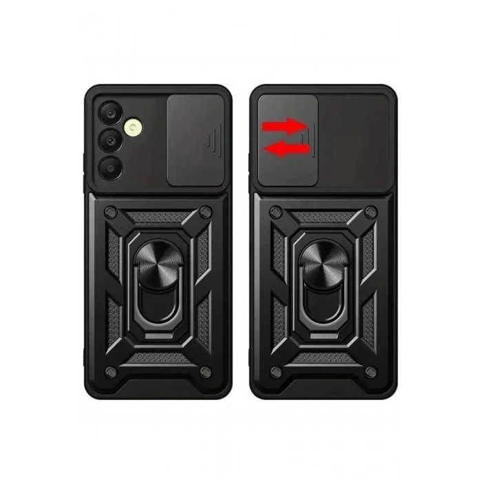 Durukar®  Samsung Galaxy S24 FE Pars Lens Yüzüklü Silikon - Siyah