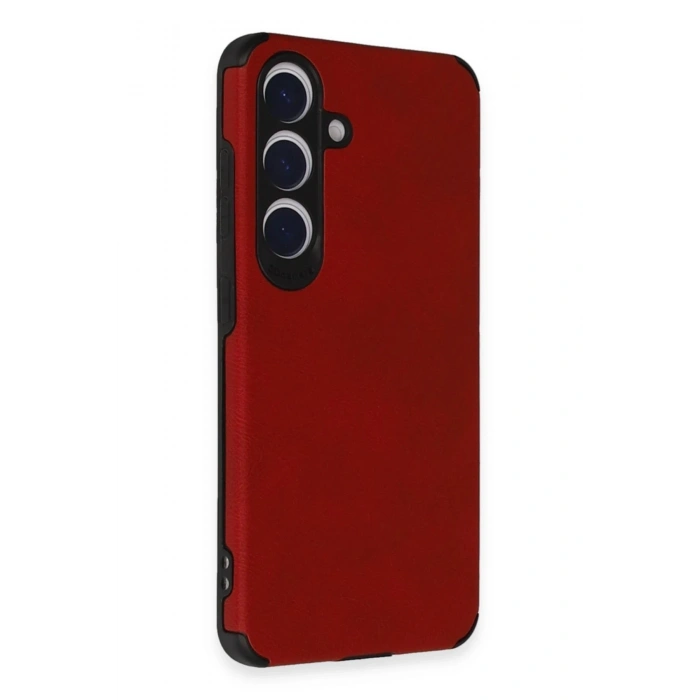 Durukar®  Samsung Galaxy S24 Kılıf Loop Deri Silikon - Kırmızı