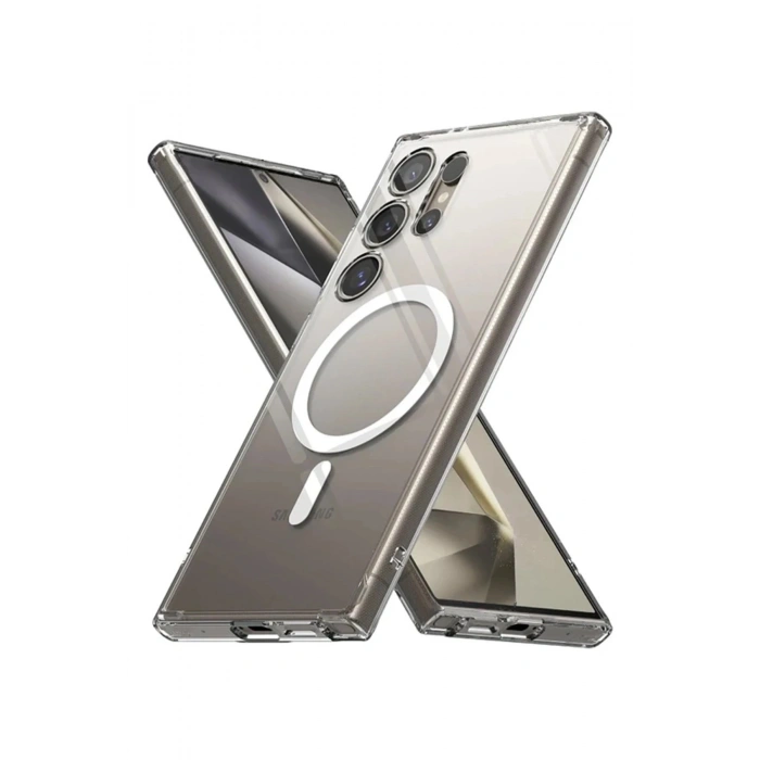 Durukar®  Samsung Galaxy S24 Ultra Kılıf Magneticsafe Şeffaf Silikon - Şeffaf