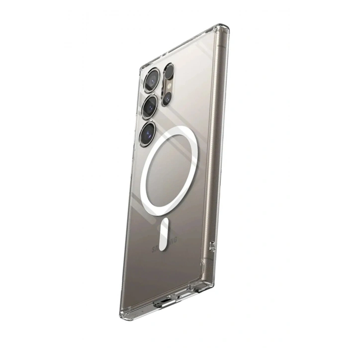 Durukar®  Samsung Galaxy S24 Ultra Kılıf Magneticsafe Şeffaf Silikon - Şeffaf
