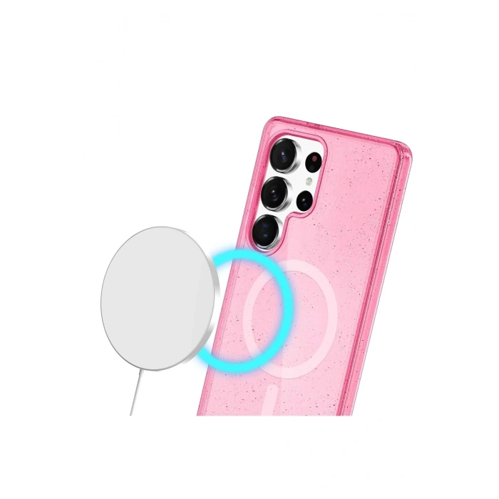 Durukar®  Samsung Galaxy S24 Ultra Kılıf Star Magsafe Kapak - Pembe