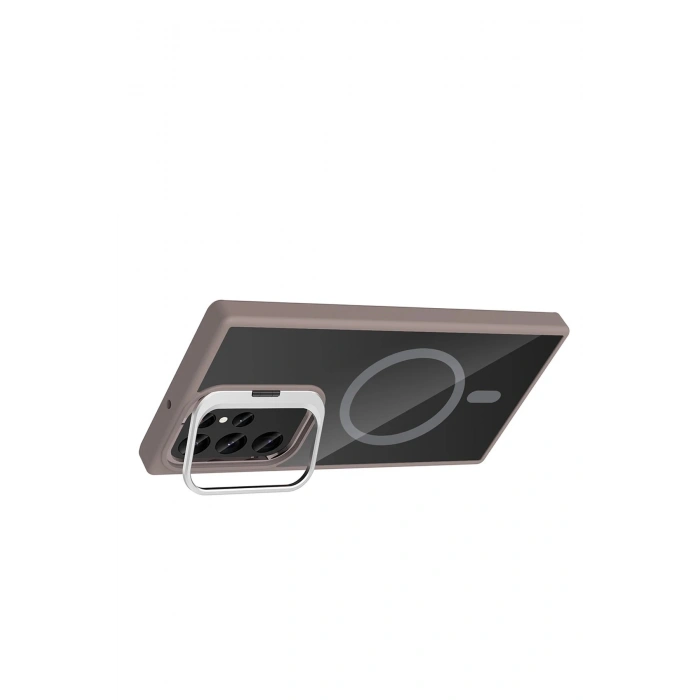 Durukar®  Samsung Galaxy S24 Ultra Remim Lensli Magsafe Standlı Kapak - Titan Gri