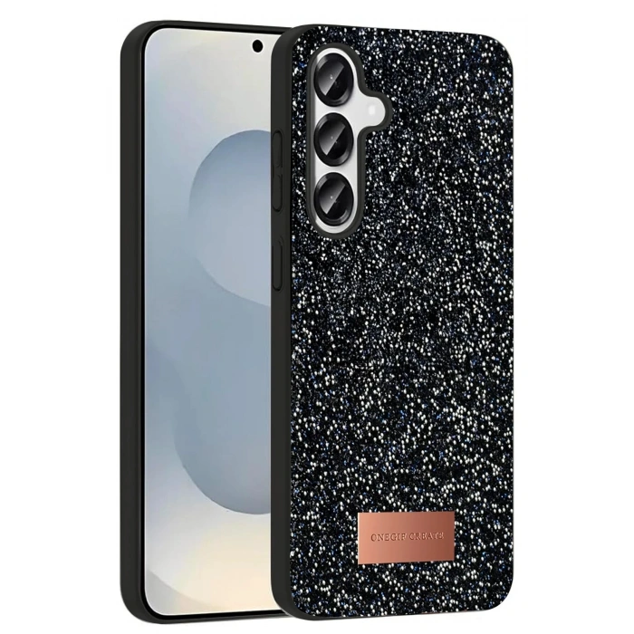 Durukar®  Samsung Galaxy S25 Bright Simli Kapak - Siyah