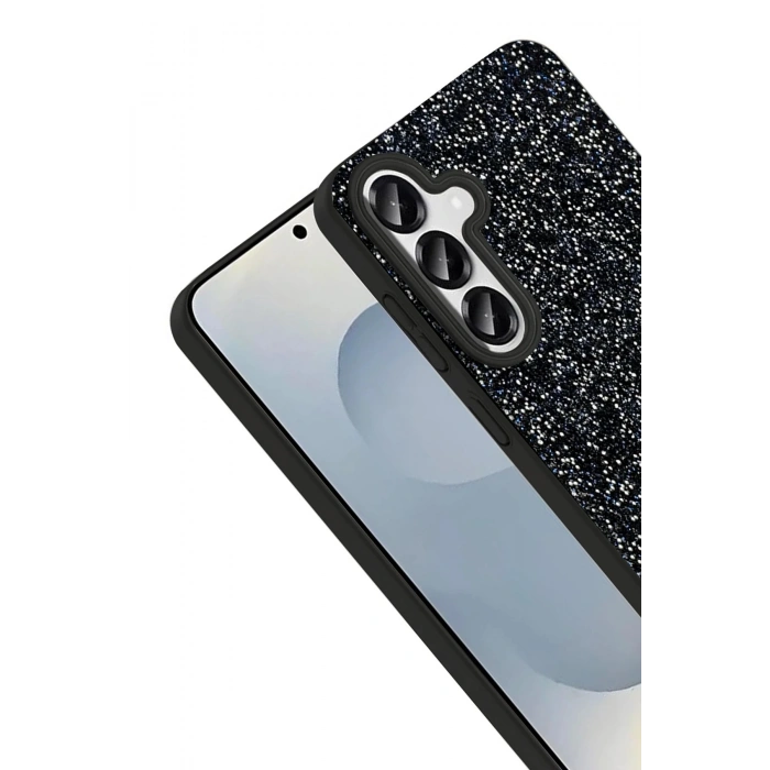 Durukar®  Samsung Galaxy S25 Bright Simli Kapak - Siyah