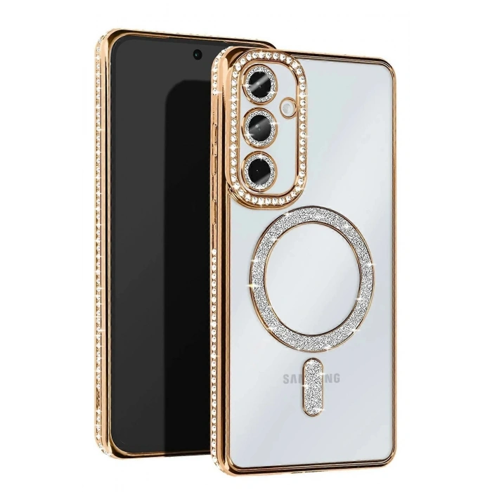 Durukar®  Samsung Galaxy S25 Edge Joke Simli Magneticsafe Kılıf - Gold