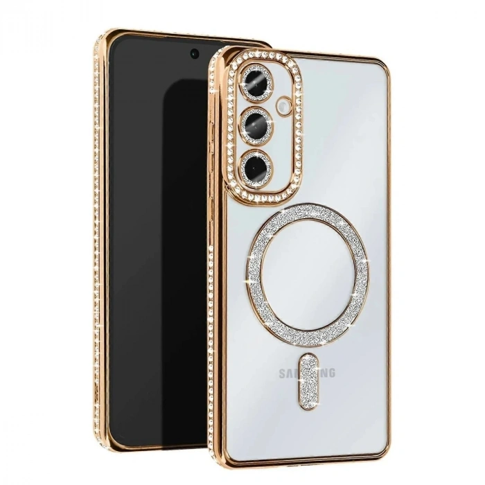 Durukar®  Samsung Galaxy S25 Edge Joke Simli Magneticsafe Kılıf - Gold