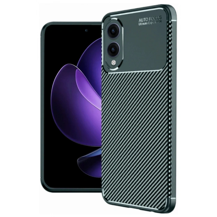 Durukar® Samsung Galaxy S25 Edge Case Auto Focus Carbon Cover - Dark Green