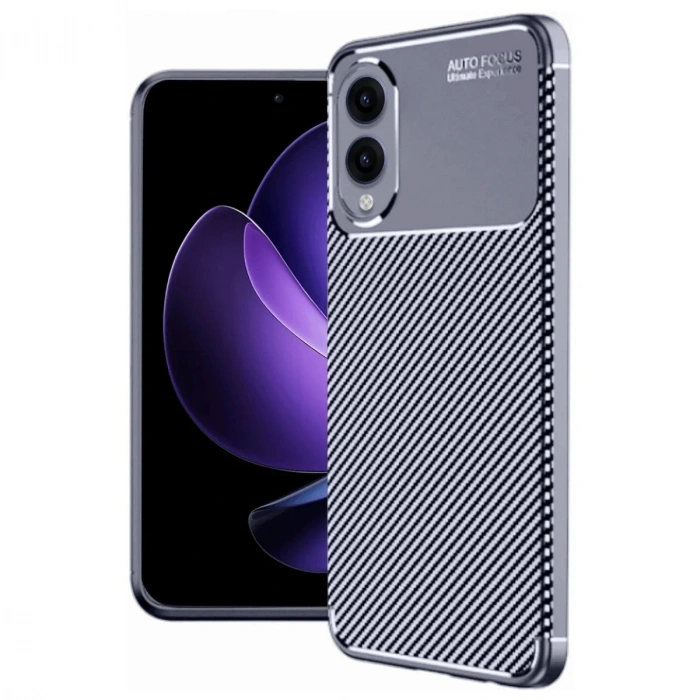 Durukar®  Samsung Galaxy S25 Edge Kılıf Auto Focus Karbon Kapak - Lacivert