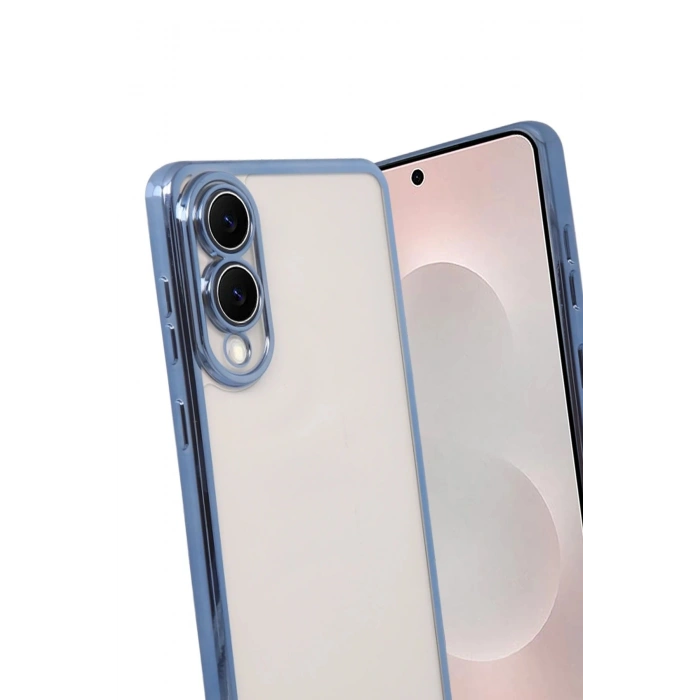 Durukar®  Samsung Galaxy S25 Edge  Lensli Silikon - Açık Mavi