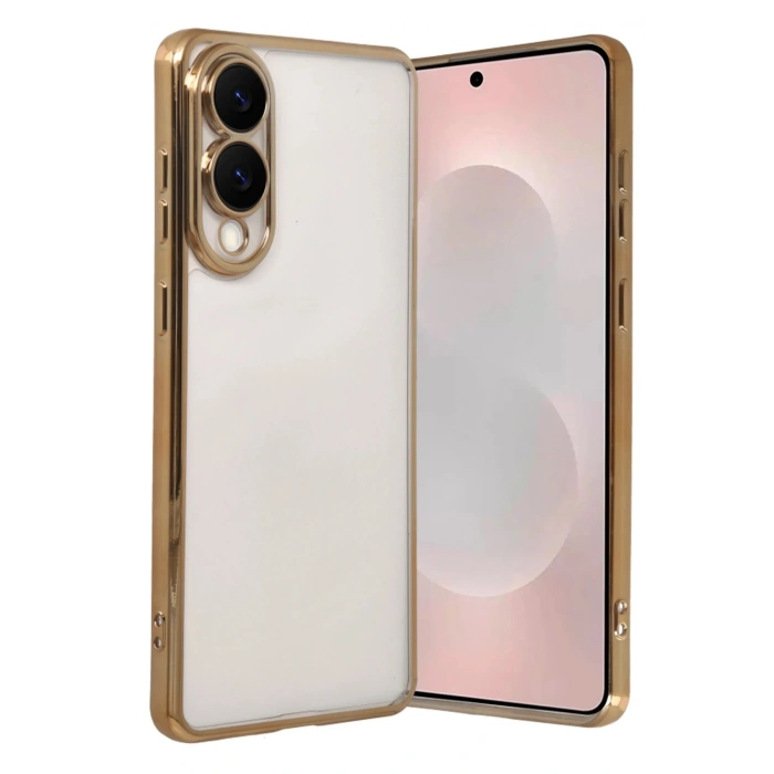 Durukar®  Samsung Galaxy S25 Edge  Lensli Silikon - Gold