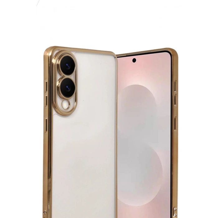Durukar®  Samsung Galaxy S25 Edge  Lensli Silikon - Gold