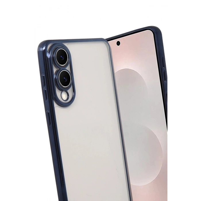 Durukar®  Samsung Galaxy S25 Edge  Lensli Silikon - Lacivert