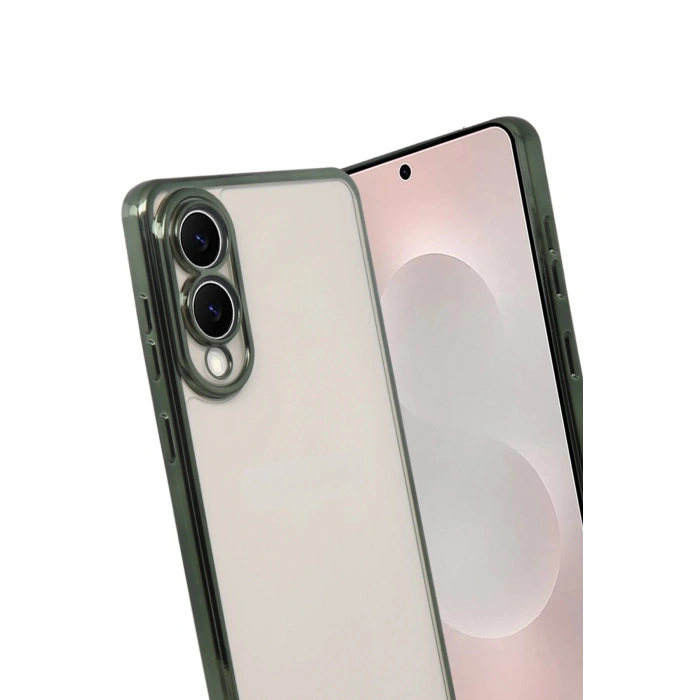 Durukar®  Samsung Galaxy S25 Edge  Lensli Silikon - Yeşil
