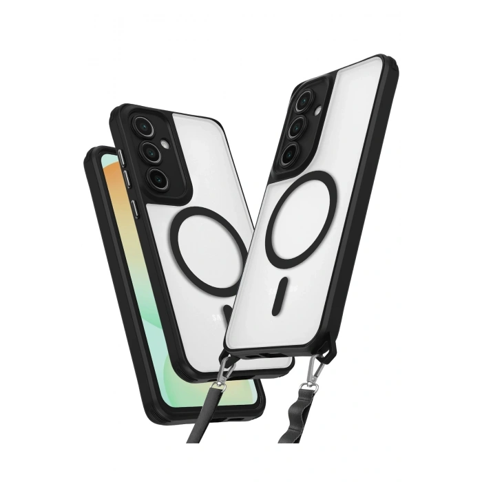 Durukar®  Samsung Galaxy S25 Kılıf Enka Magsafe Silikon Kılıf - Siyah