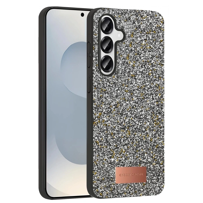 Durukar®  Samsung Galaxy S25 Plus Bright Simli Kapak - Gümüş