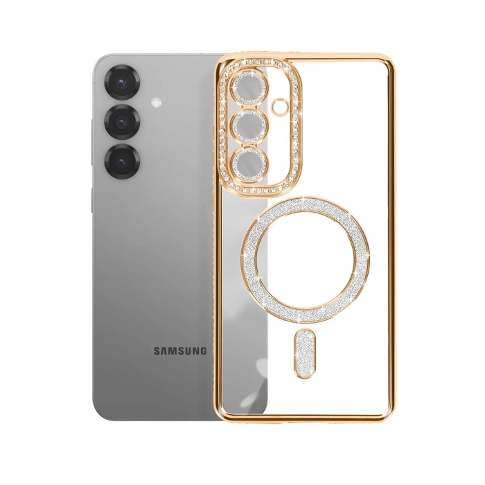 Durukar®  Samsung Galaxy S26 Joke Simli Magneticsafe Kılıf - Gold