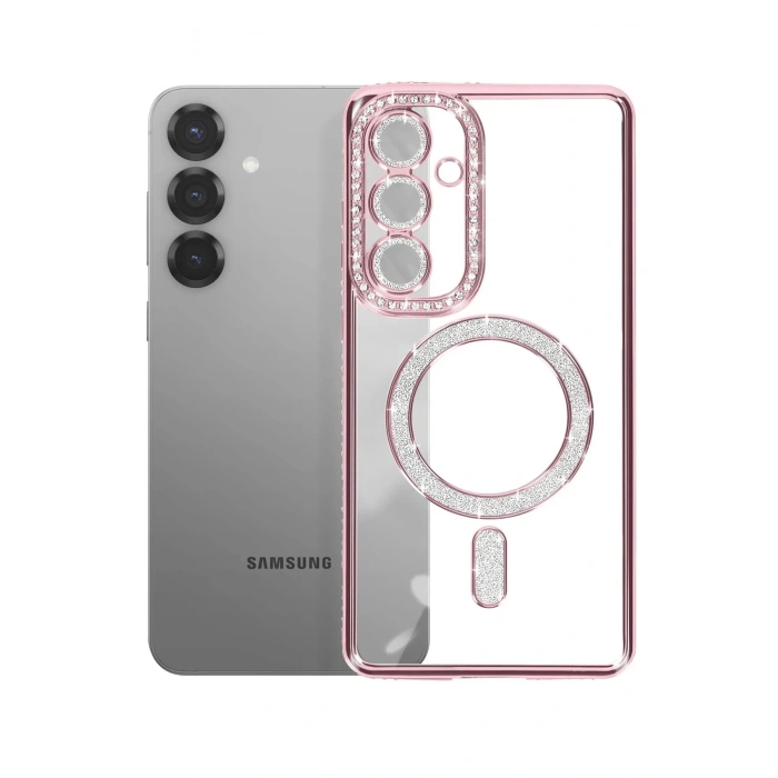 Durukar®  Samsung Galaxy S26 Joke Simli Magneticsafe Kılıf - Pembe
