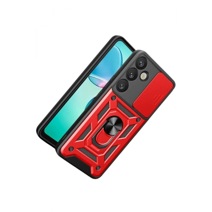 Durukar®  Samsung Galaxy S26 Pars Lens Yüzüklü Silikon - Kırmızı