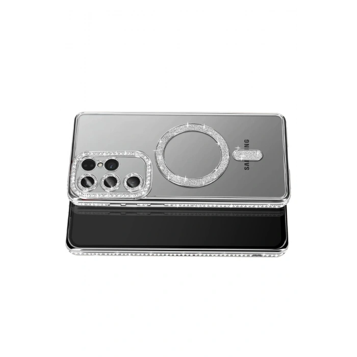 Durukar®  Samsung Galaxy S26 Ultra Joke Simli Magneticsafe Kılıf - Gümüş
