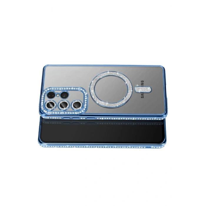 Durukar®  Samsung Galaxy S26 Ultra Joke Simli Magneticsafe Kılıf - Mavi