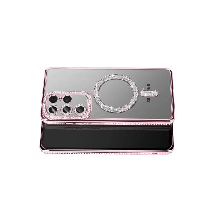 Durukar®  Samsung Galaxy S26 Ultra Joke Simli Magneticsafe Kılıf - Pembe