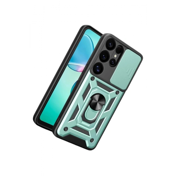 Durukar®  Samsung Galaxy S26 Ultra Pars Lens Yüzüklü Silikon - Yeşil