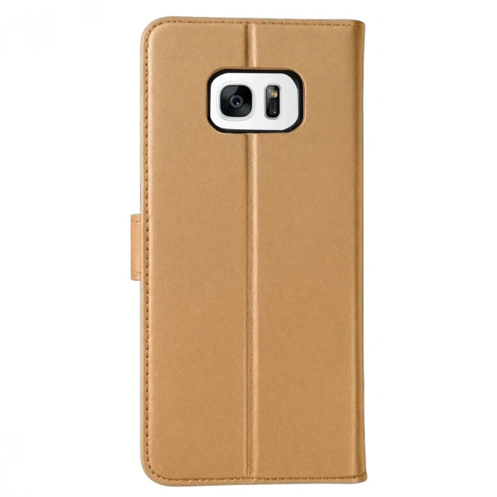 Durukar®  Samsung Galaxy S7 Edge Trend S Plus Kapaklı Kılıf - Gold