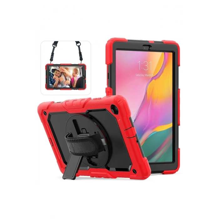 Durukar®  Samsung Galaxy T510 Tab A 10.1 Kılıf Pars Tablet Kapak - Kırmızı