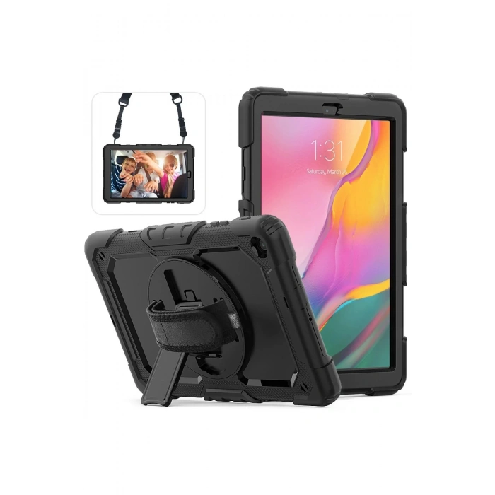 Durukar®  Samsung Galaxy T510 Tab A 10.1 Kılıf Pars Tablet Kapak - Siyah