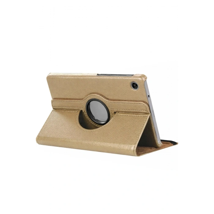 Durukar®  Samsung Galaxy Tab A11 360 Tablet Deri Kılıf - Gold