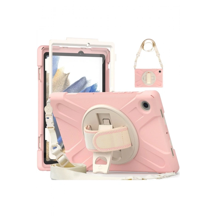 Durukar®  Samsung Galaxy X200 Tab A8 10.5 Kılıf Amazing Tablet Kapak - Pembe