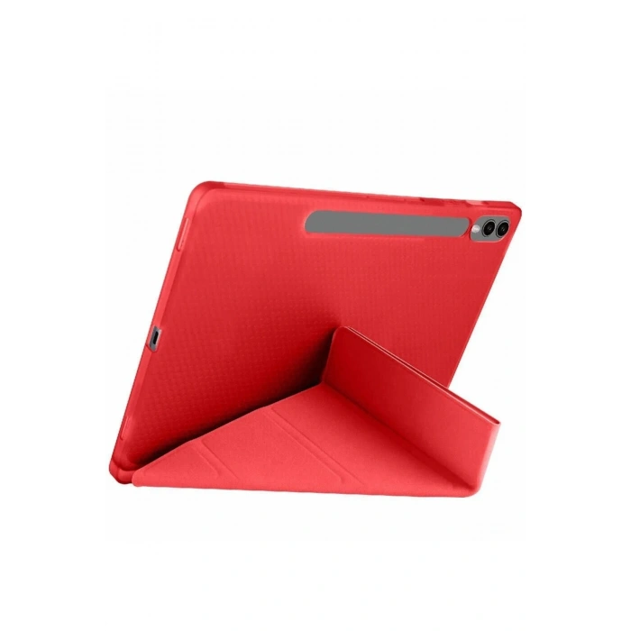 Durukar®  Samsung Galaxy X610 Tab S9 FE Plus 12.4 Kılıf Kalemlikli Mars Tablet Kılıfı - Kırmızı